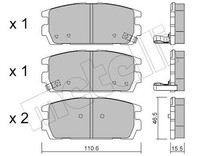 Metelli Bremsbelagsatz, Scheibenbremse 22-0507-0 FüR Hyundai