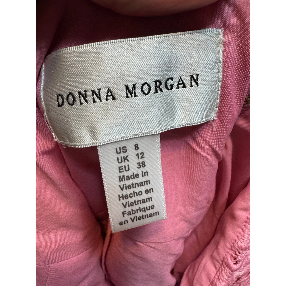 Vestido Midi Donna Morgan Rosa Crochet Encaje Talla 8 Y2K Romántico Coqueta Cóctel Foto 4 de 4