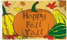 Happy Fall Y'all Flag 3x5ft Fall Autumn Decor Seasonal Cute Fall Flag House Flag