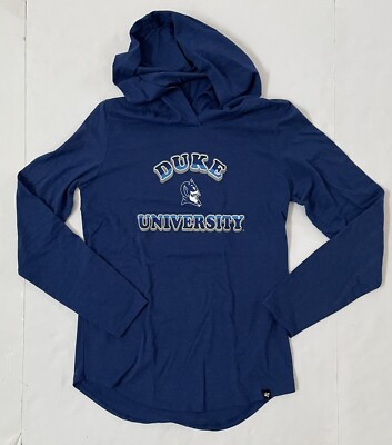 Duke University ‘47 Brand Blue Long Sleeve T-Shirt Hoodie Size Womens Small  EUC