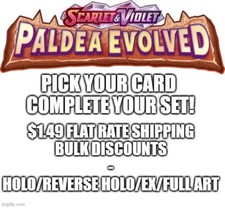 Flat Ship Paldea Evolved Complete Your Set/Pick Your Card H/RH/EX Pokemon NM/M