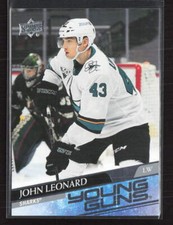 2020-21 Upper Deck #474 John Leonard Young Gun RC San Jose Sharks (FB)