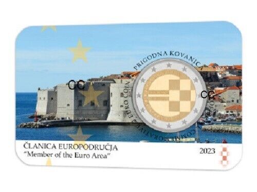 Kroatie 2 euro 2023 Invoering Euro Coincard Kroatien Croatia Croatie UNC BU - Afbeelding 1 van 1