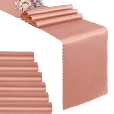 6 Pack Satin Table Runners 12 x 108 Inches Long Rose Gold Table Runners Weddi...