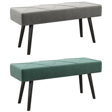 HOMCOM Panca Imbottita Fondoletto in Velluto e Acciaio 100 x 36 x 45 cm