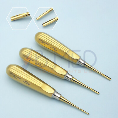 Dental Root Elevators Coupland 2mm 3mm 4mm Flat Straight Tip Tooth Extraction