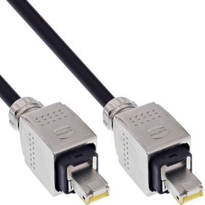 InLine  Netzwerk-Kabeltrommel IP67 Outdoor PUR Harting, Cat.6A S/FTP, 50m