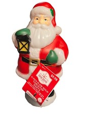 Holiday Time 11 Inch Blow Mold Tabletop Santa With Lantern Lights Up Ages 14 