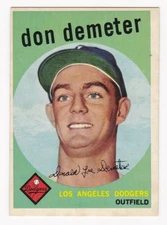 DON DEMETER 1959 Topps Baseball # 324 Los Angeles Dodgers Ex Plus