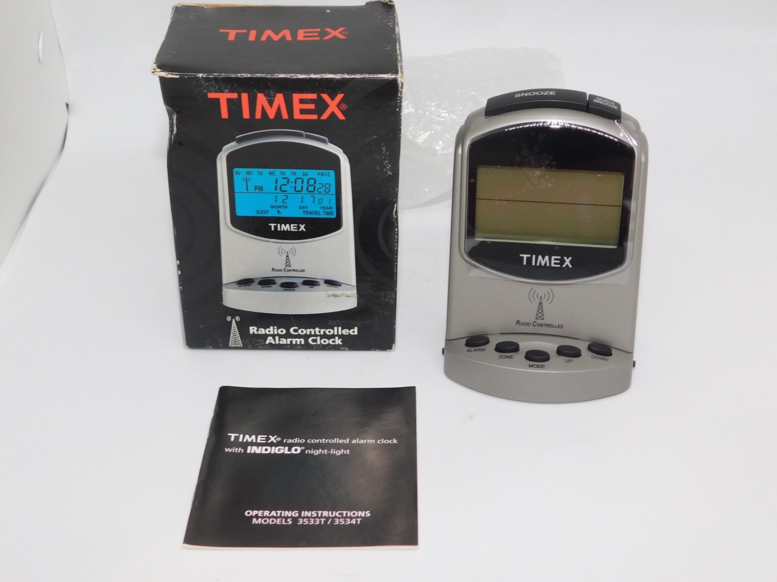 TIMEX Travel Alarm Clock AM/FM Portable Radio Model 3534T eBay