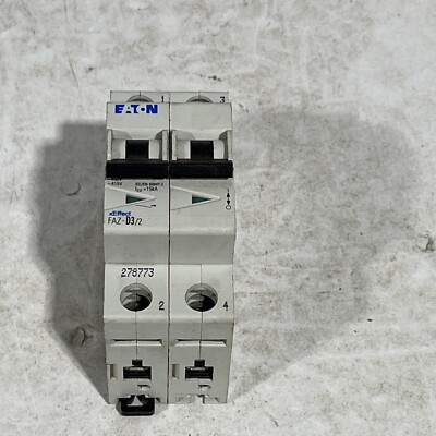 NEW EATON FAZ-D3/2 2 POLE CIRCUIT BREAKER 3A/AMP 278773