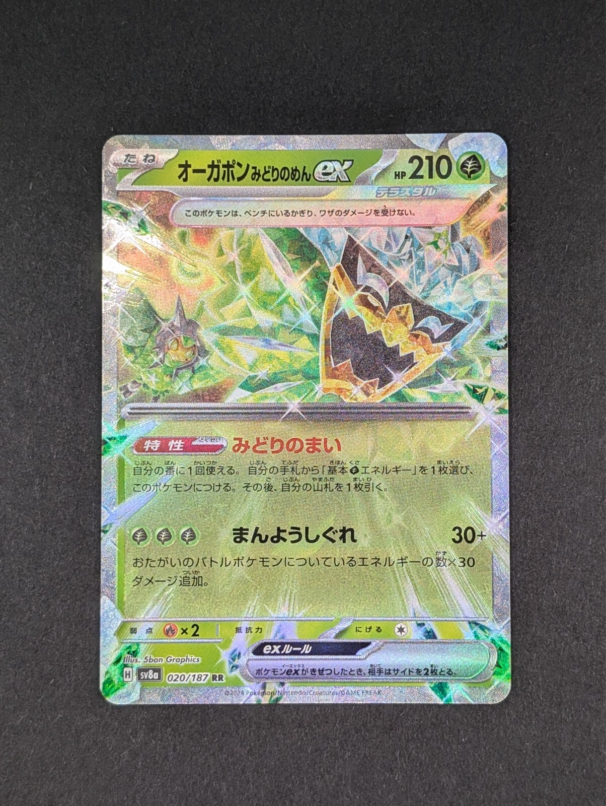 2024 Teal Mask Ogerpon Ex 20/187 Pokemon Terastal Festival EX (sv8a) - Japanese