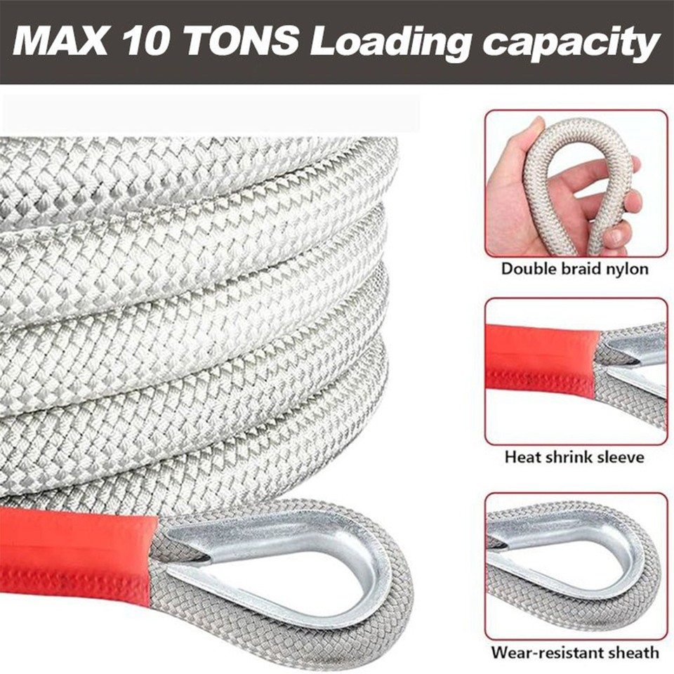 1*Emergency Recovery Tow Rope Trailer Rope Great Elongation