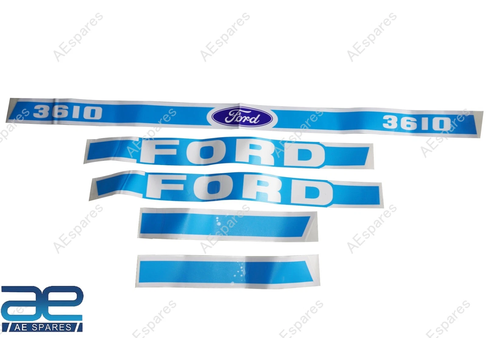 Blue & White Hood Decal Emblem Sticker Kit For Ford 3610 Tractor view 4