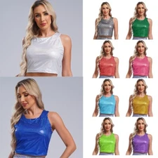 Women Clubwear Bar Vest Cropped Tank Top Tops Stage Shows Night Club Stylish