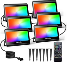 Novostella RGBW RGB LED Flood Light 40W/60W Dimmable Landscape Lighting 4/6 Pack