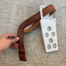 VTG Belt Stamped Brown Leather No Buckle Western W/ Hubert Knife Holster 45  BUB