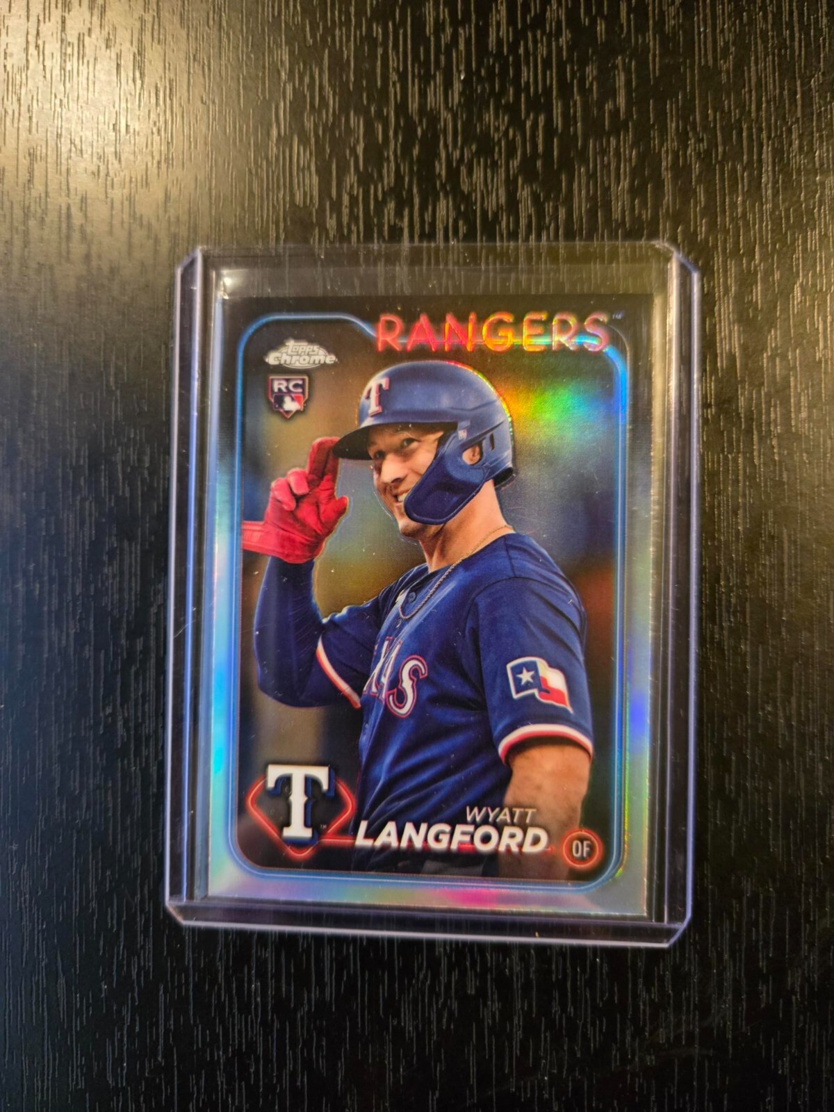 2024 TOPPS CHROME UPDATE WYATT LANGFORD RC IMAGE VARIATION SSP #USC35 RANGERS