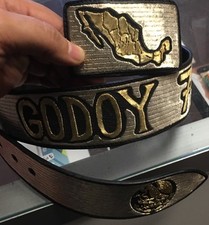 Mens Piteado Belt Hand Made Charro Cowboy
