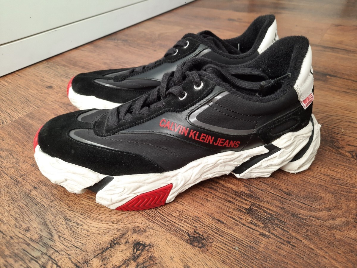Calvin Klein Leather Chunky Trainers Black UK EU 43 UK