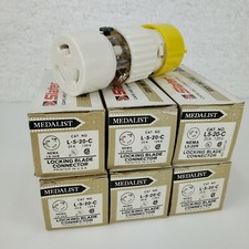 6 Slater Medalist L5-20C Lock Blade Fem Cord Connect NEMA L5-20R 20A/125V 3 Wire