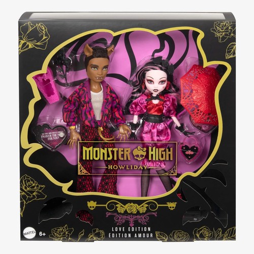 ✨ Monster High Draculaura and Clawd Howliday Love Edition 2 Pack Doll Limited ✨ - Imagen 1 de 6