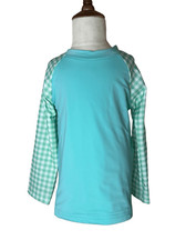 Sun  Sand Ready Laya  Linc Size 5 Blue  Teal Rash Guard - Gingham Fun 