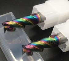 8mm Diameter, 3 Flute, Carbide End Mill with DLC For Aluminum, Brass, Plastic