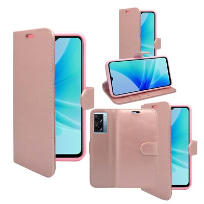 Für OPPO A77 5G Flip Book Geldbörse Folio PU Leder Gel Handyhülle