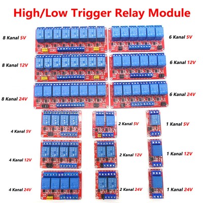 1/2/4/6/8-Kanal Relais Modul 3.3V/5V/12V/24V Multi Relay Module High/Low Trigger