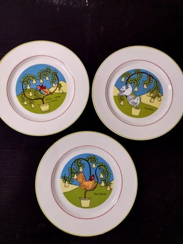 (3) pcs DAYS OF CHRISTMAS (1st, 2nd, 3rd) D H. HOLMES (3) 10" Dinner Plates 1983