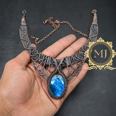Labradorite Gemstone Copper Wire Wrapped Handmade