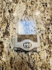 Gucci Monogram Six Key Holder White Leather