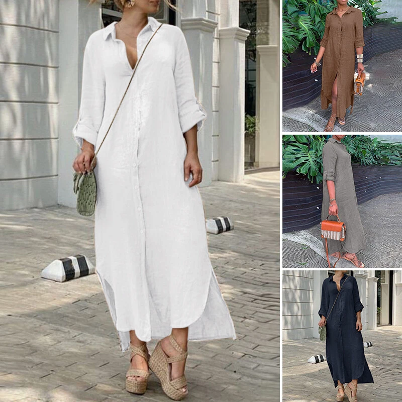 Long shirt top dress with slits