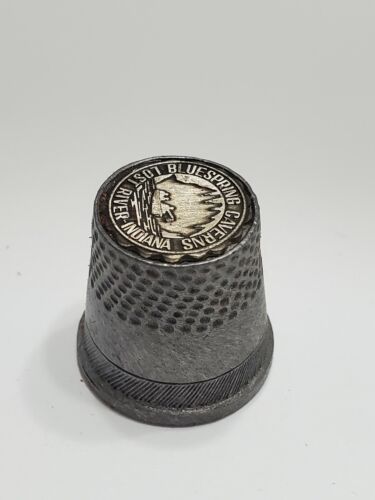 VINTAGE PEWTER COLLECTOR'S THIMBLE 1983 BLUESPRING CAVERNS LOST RIVER INDIANA  - 第 1/9 張圖片