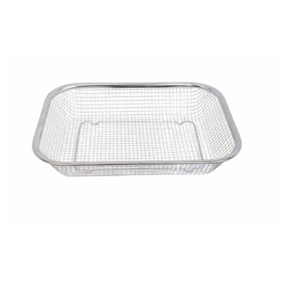 11-1/2'' x 8-1/2'' Stainless Steel Rectangle Colander Wire Basket Fruit Strainer