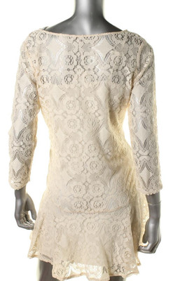 chinese dress ladies Free People Ivory Lace V-Neck Mini Dress
