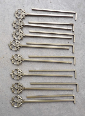Set of 8 Vintage Antique 14" Victorian Swing Arm Expandable Curtain