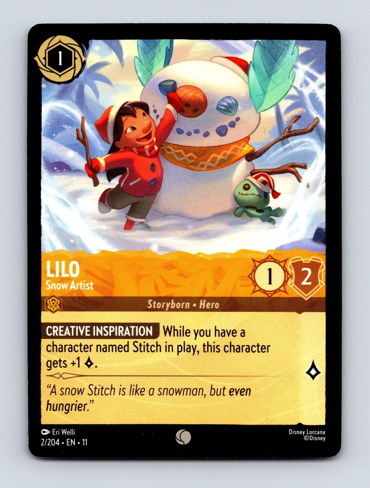 Lorcana Winterspell Lilo - Snow Artist 2/204 Common Near Mint