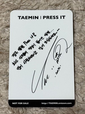 テミン　PRESS IT CD 韓国盤　トレカ　SHINee ⭐︎ SHINee TAEMIN PRESS IT Solo Album CD Photocard Korean SHAWOL Music