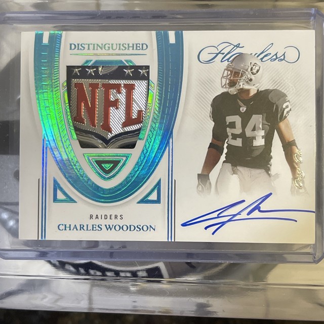 CHARLES WOODSON 2022 EINWANDFREI - NFL SHIELD TRUE ONE OF ONE 1/1 AUTO-GRAIL🔥HOF