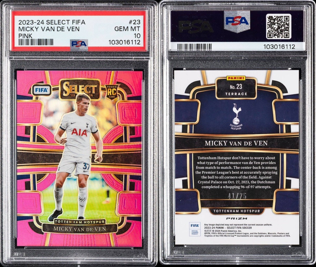 2023-24 Panini Select FIFA - Terrace Micky van de Ven #23 Pink 