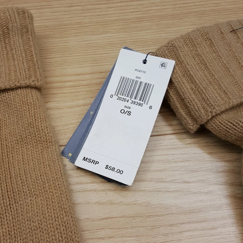 Guantes POLO RALPH LAUREN para Hombres Medio Bronceado Tejido por Cable Mezcla de Lana Puntas Tecnológicas Logo Foto 4 de 4