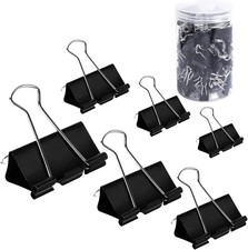 Binder Clips Paper Clamps Assorted Sizes 200 Count Black Jumbo, Large,