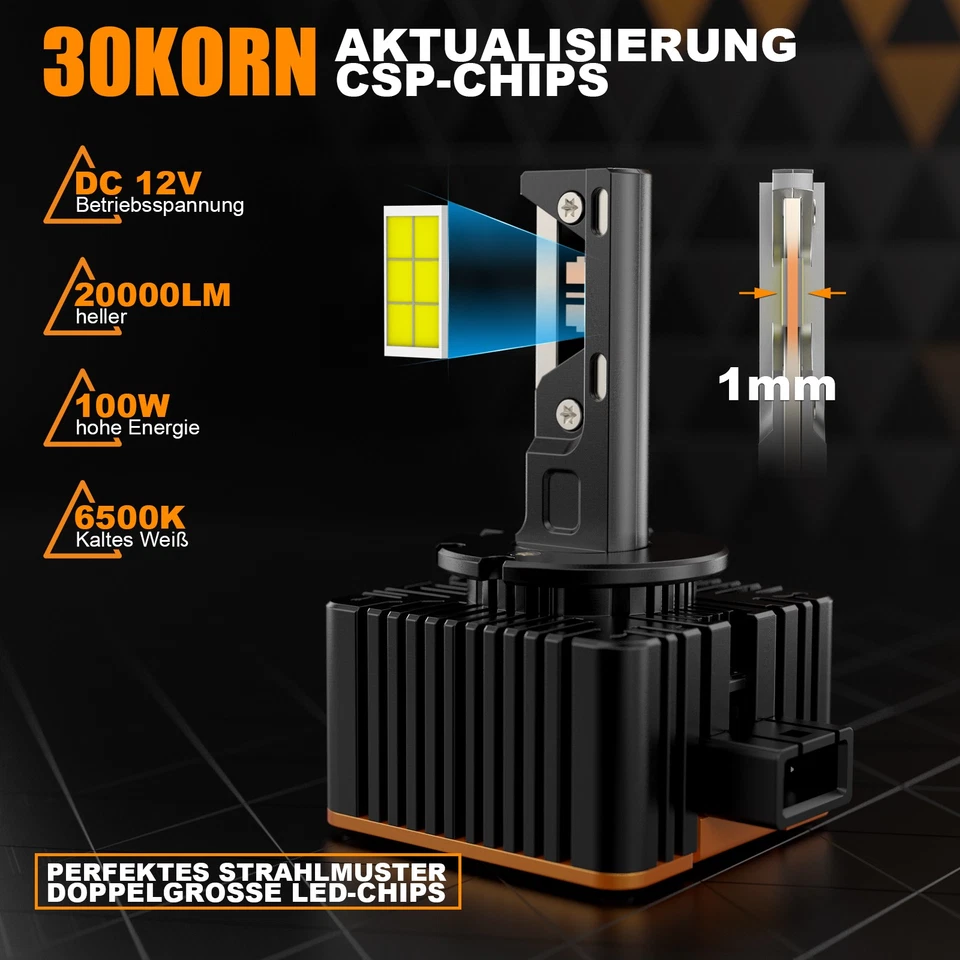 Zulasung D1S D1R  LED Scheinwerfer 20000LM Fern/Abblendlicht Auto Lampe Halogen - Bild 3 von 4