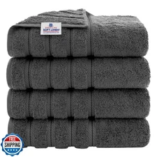 American Soft Linen Luxury 4 Piece Bath Towel Set, 600 GSM 100% Cotton Turkis
