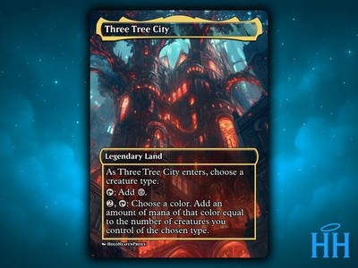 Three Tree City Land Anime Waifu Single Card Proxy Card Custom For EDH