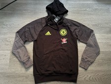 Felpa con cappuccio Chelsea FC Nike 2016/2017 edizione staff/giocatore nero/grigio taglia small nuova con etichette