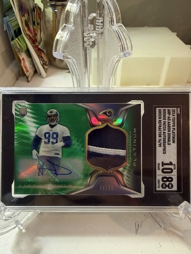 Aaron Donald [Green Refractor] #AD 2014 Topps Platinum Autograph Rookie Patch card
