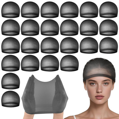 24 Pcs Wig Cap for Women, Mesh Stocking Wig Caps Net Closed End Hair Mesh Net Li